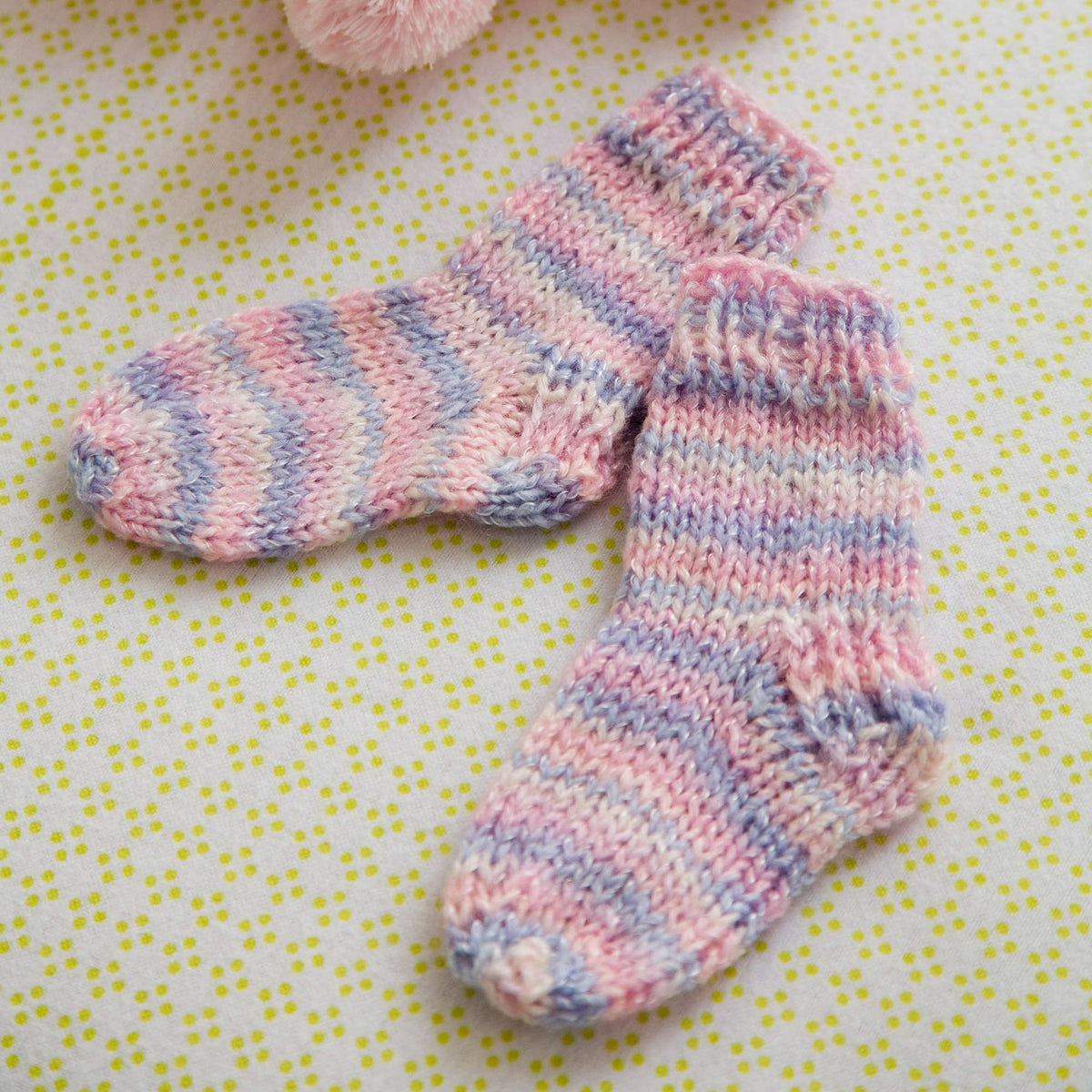 Knit Socks made in Red Heart Baby Econo Yarn