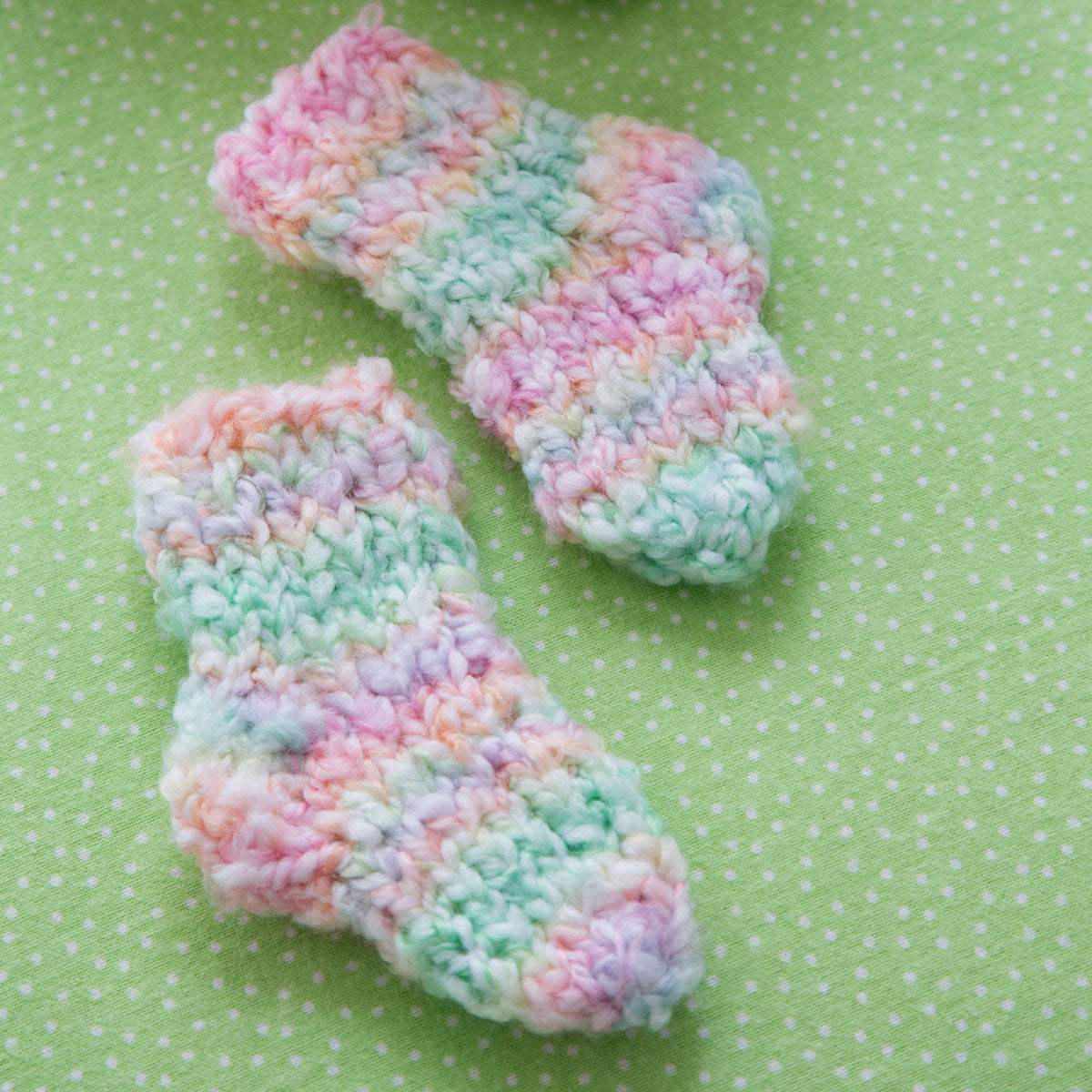 Knit Socks made in Red Heart Baby Clouds Yarn