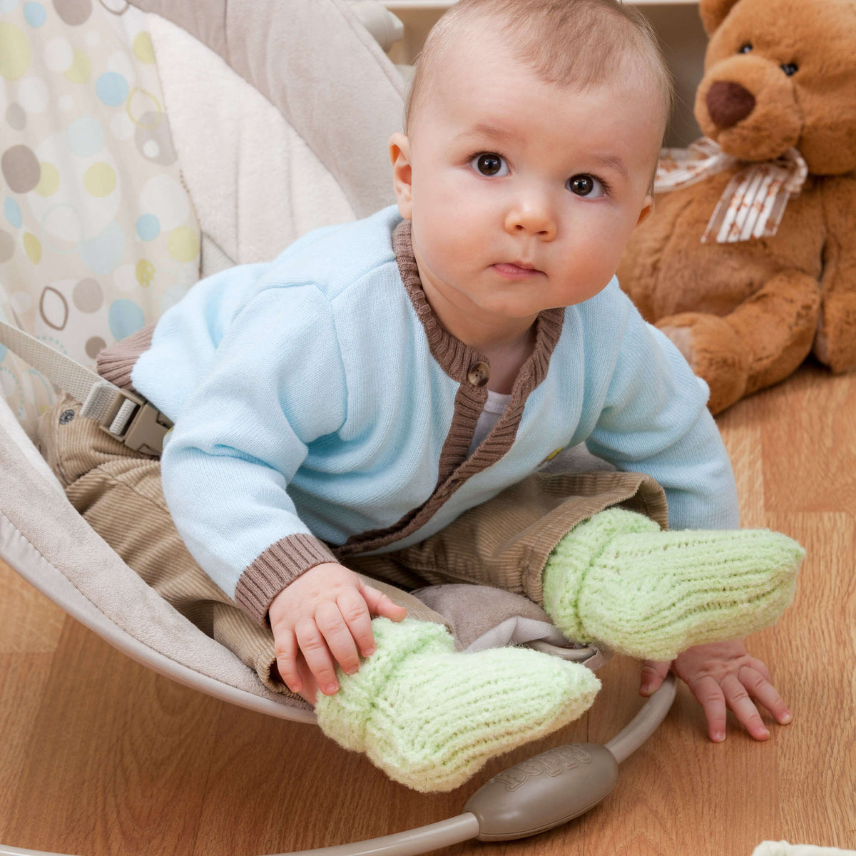 Knit Socks made in Red Heart Plush Baby Yarn