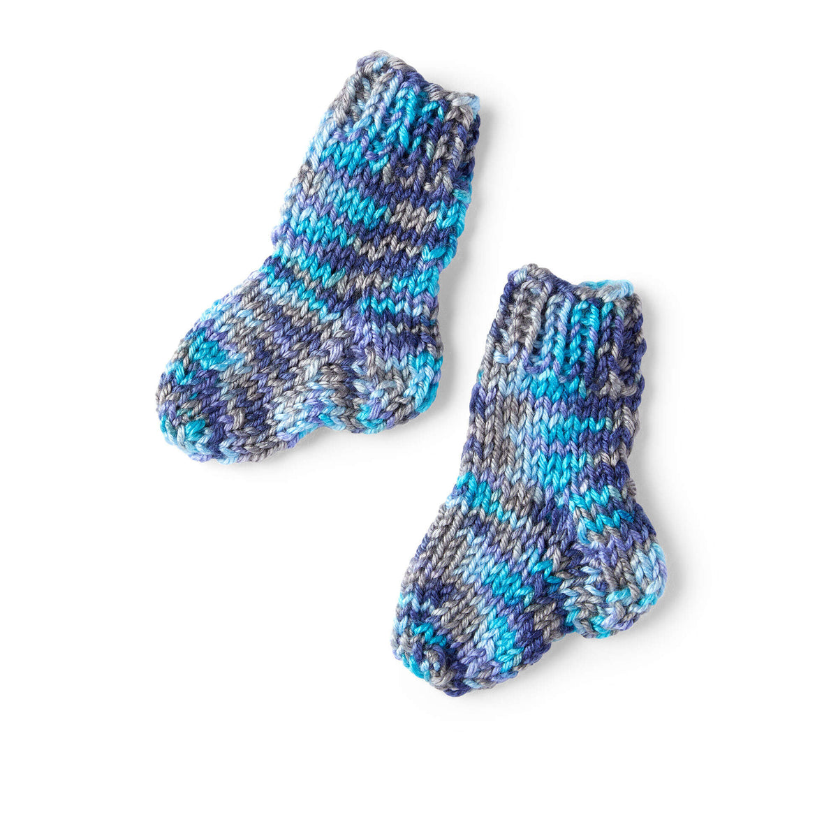 Knit Socks made in Red Heart Soft Baby Steps Yarn