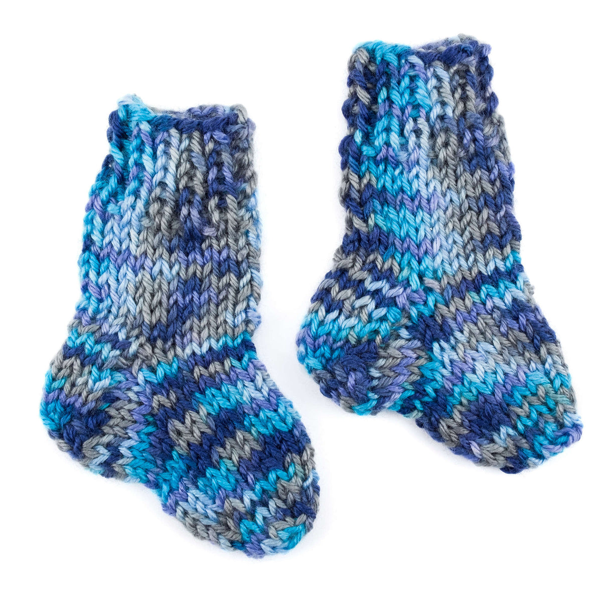 Knit Socks made in Red Heart Soft Baby Steps Yarn