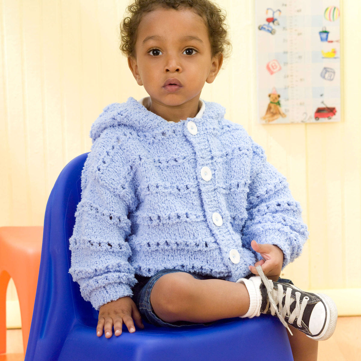 Knit Sweater made in Red Heart Moon & Stars Yarn