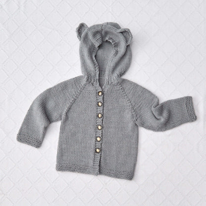Red Heart Baby Bear Knit Hoodie Knit Hoodie made in Red Heart Bunches of Hugs Yarn