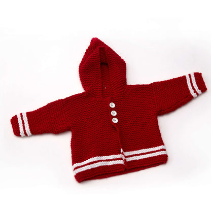 Red Heart Knit Buttoned Up Cardi Knit Cardigan made in Red Heart Baby Hugs Medium Yarn