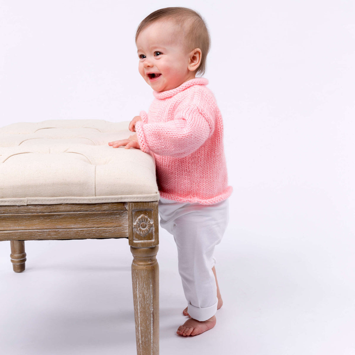 Knit Pullover made in Red Heart Soft Baby Steps Yarn