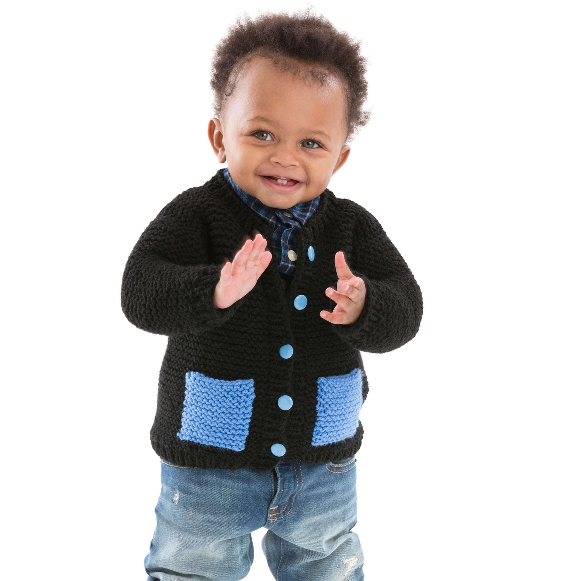 Free Red Heart Cute & Classic Baby Knit Cardigan Pattern