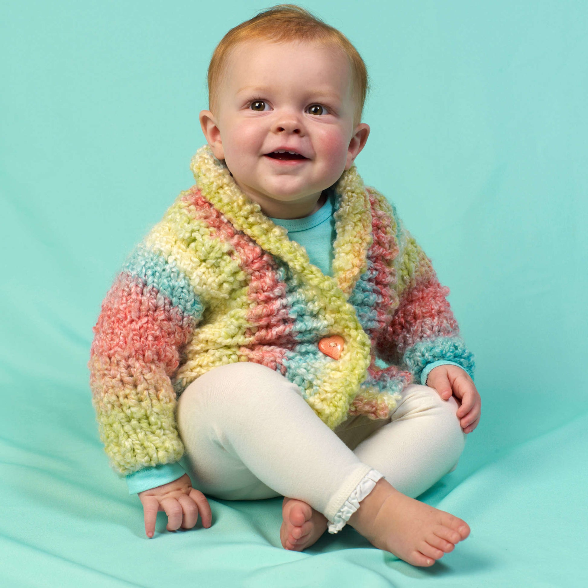Free Red Heart Knit Cuddle Up Baby Cardi Pattern
