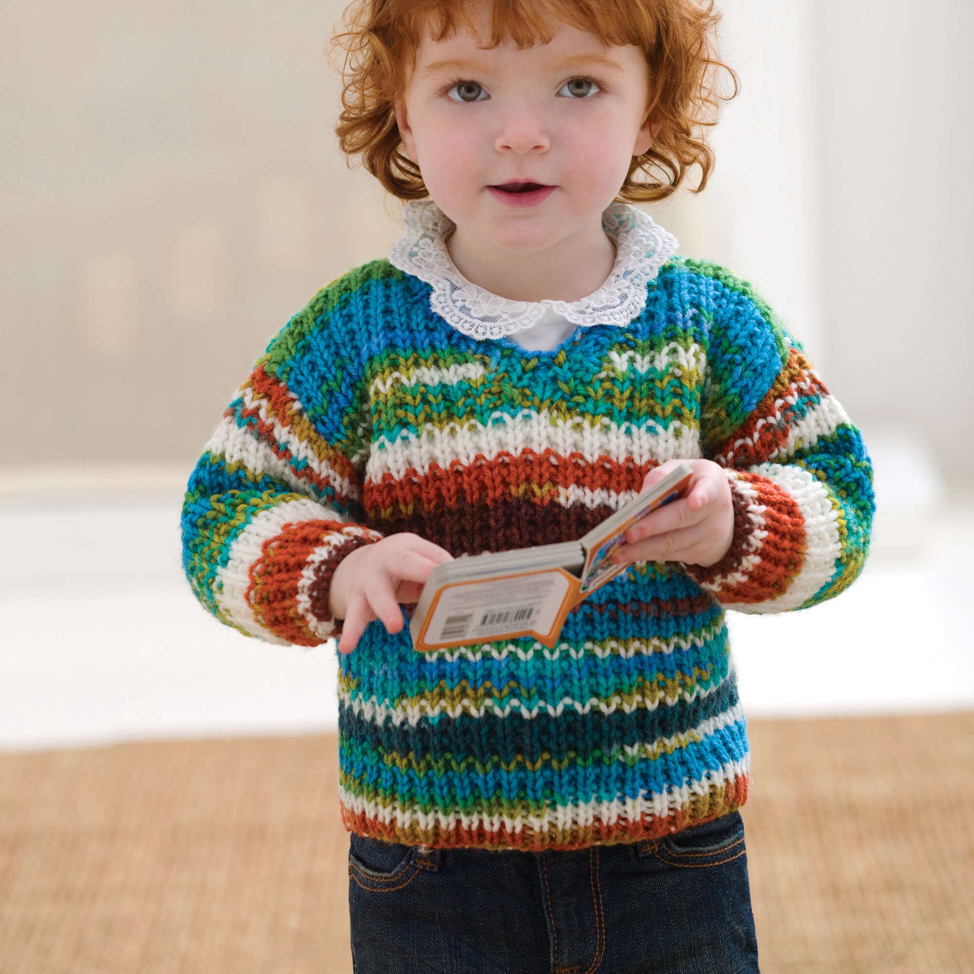 Free Red Heart Baby Sweater Knit Pattern