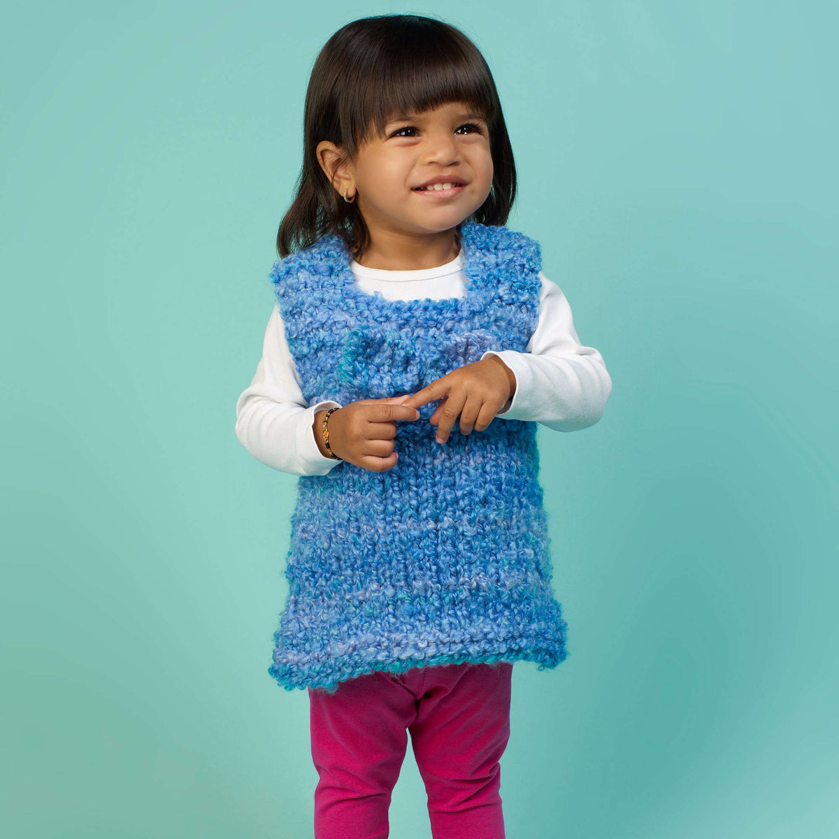 Knit Tunic made in Red Heart Baby Clouds Yarn