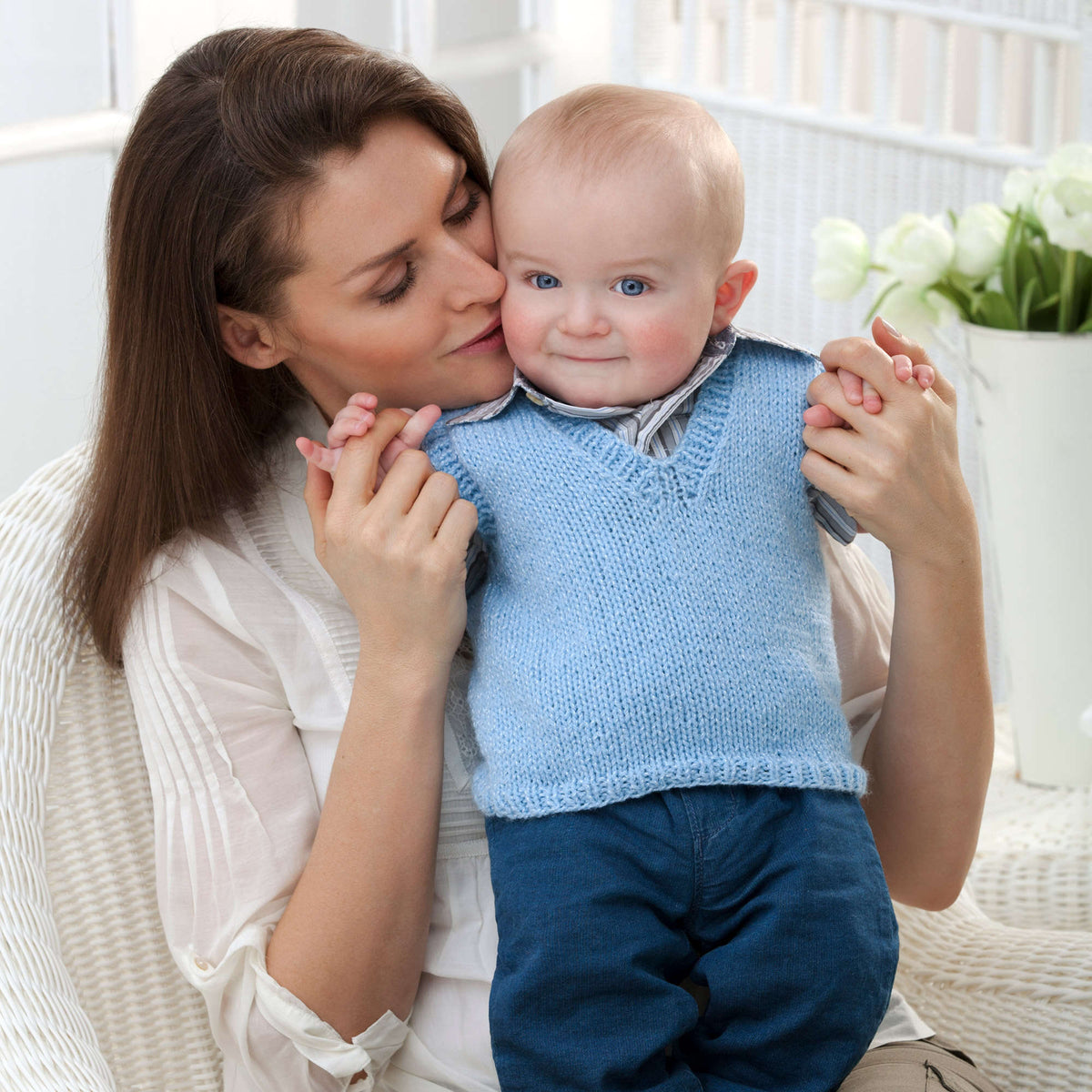 Knit Vest made in Red Heart Baby Econo Yarn