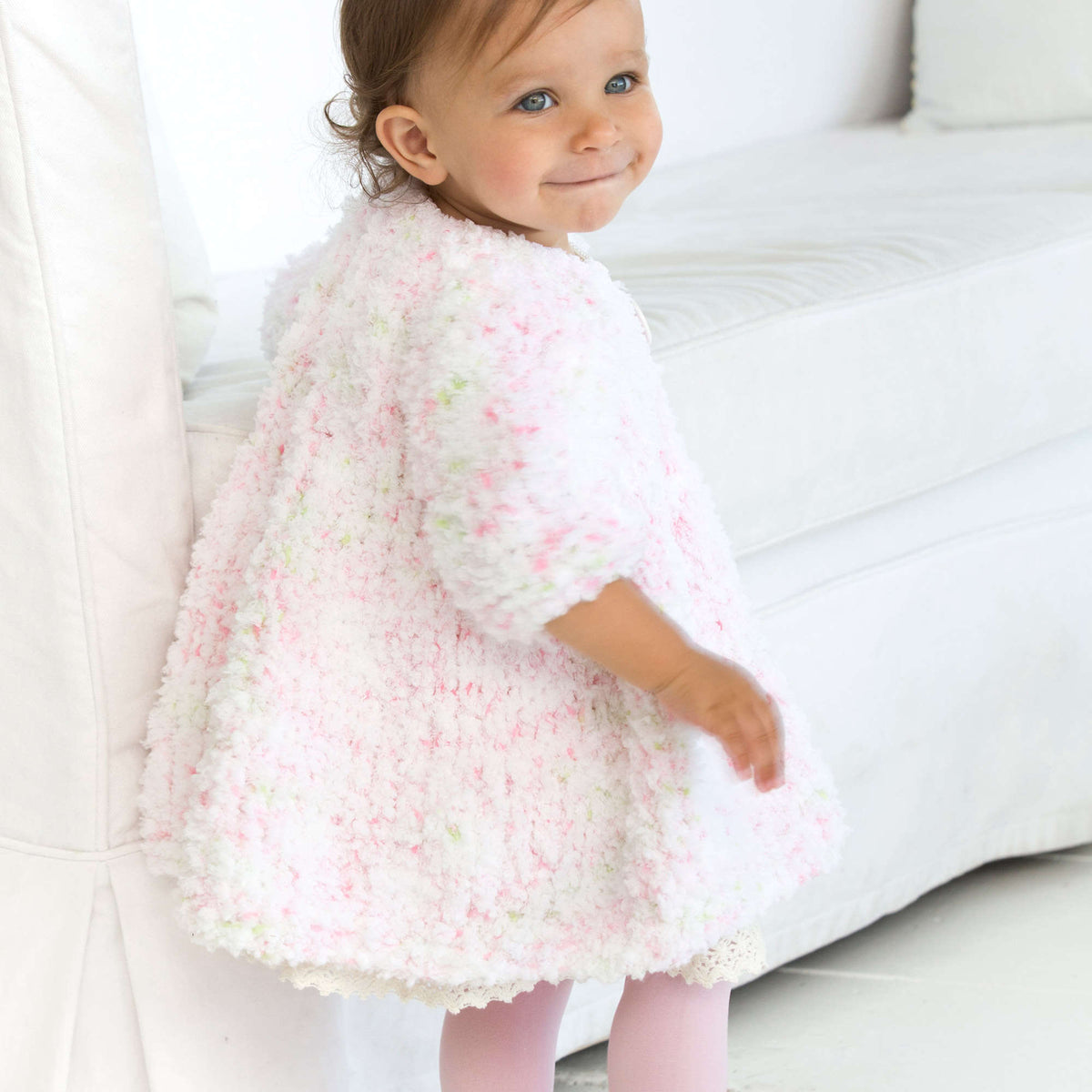 Knit Coat made in Red Heart Buttercup Yarn