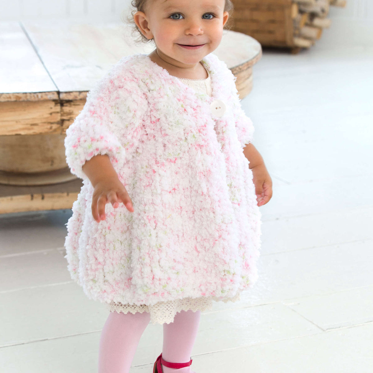 Knit Coat made in Red Heart Buttercup Yarn