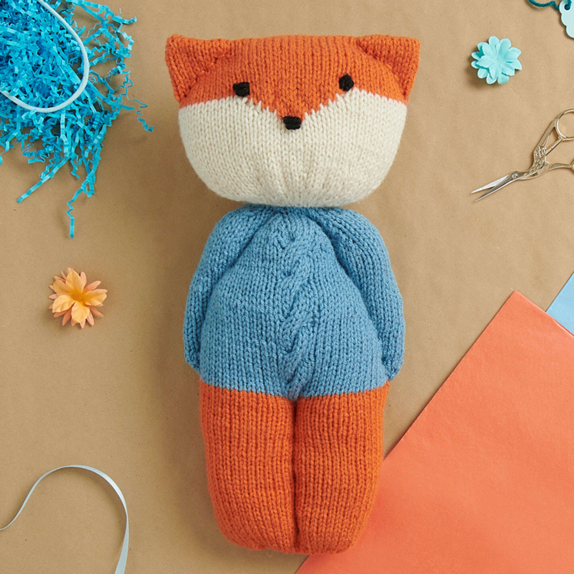 Free Red Heart Knit Foxy Toy Pattern