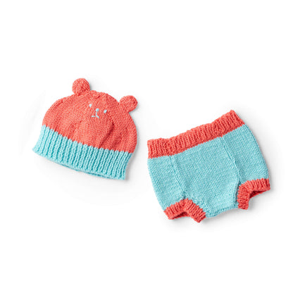 Red Heart Knit Bear Hat And Diaper Cover Red Heart Knit Bear Hat And Diaper Cover