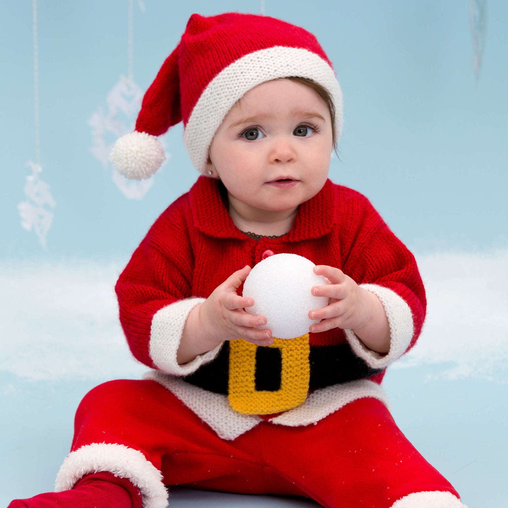 Free Red Heart Santa Baby Suit Knit Pattern