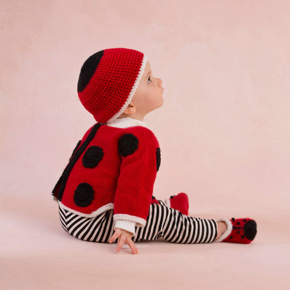 Red Heart Knit Sweet Lady Bug Baby Set Knit Set made in Red Heart Anne Geddes Baby Yarn