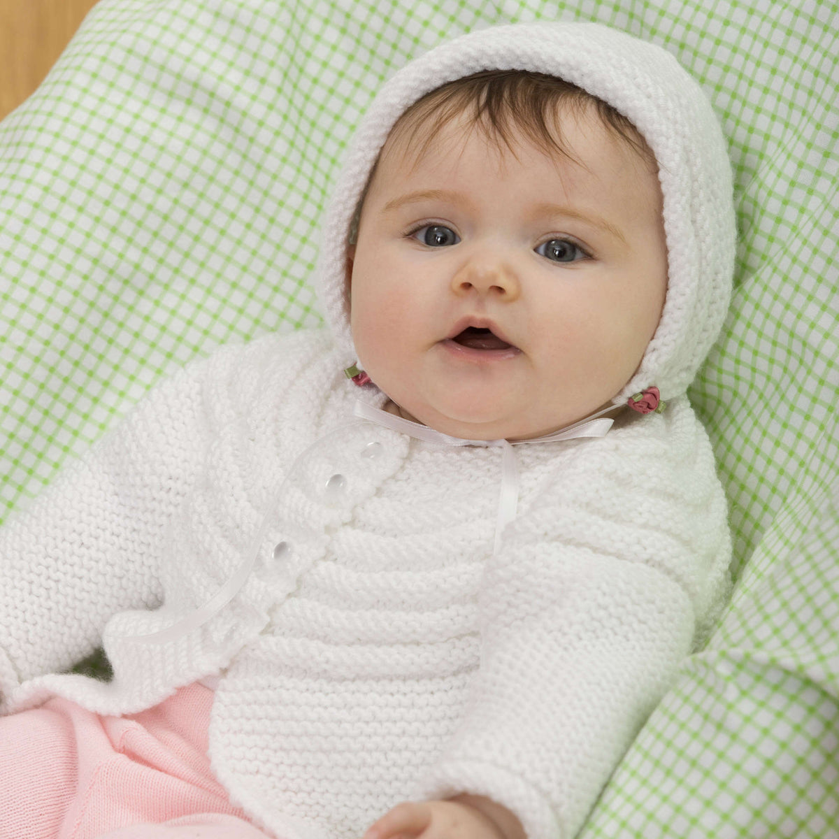 Knit Bonnet made in Red Heart Smoothie Yarn