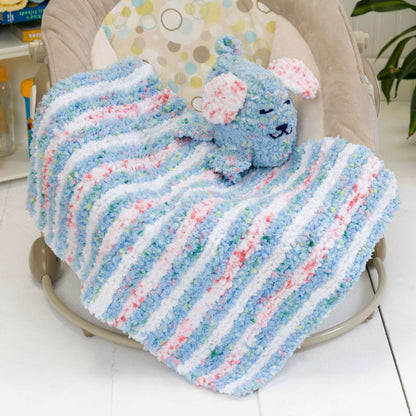 Red Heart Knit Baby Blankie & Puppy Pal Knit Pal made in Red Heart Buttercup Yarn