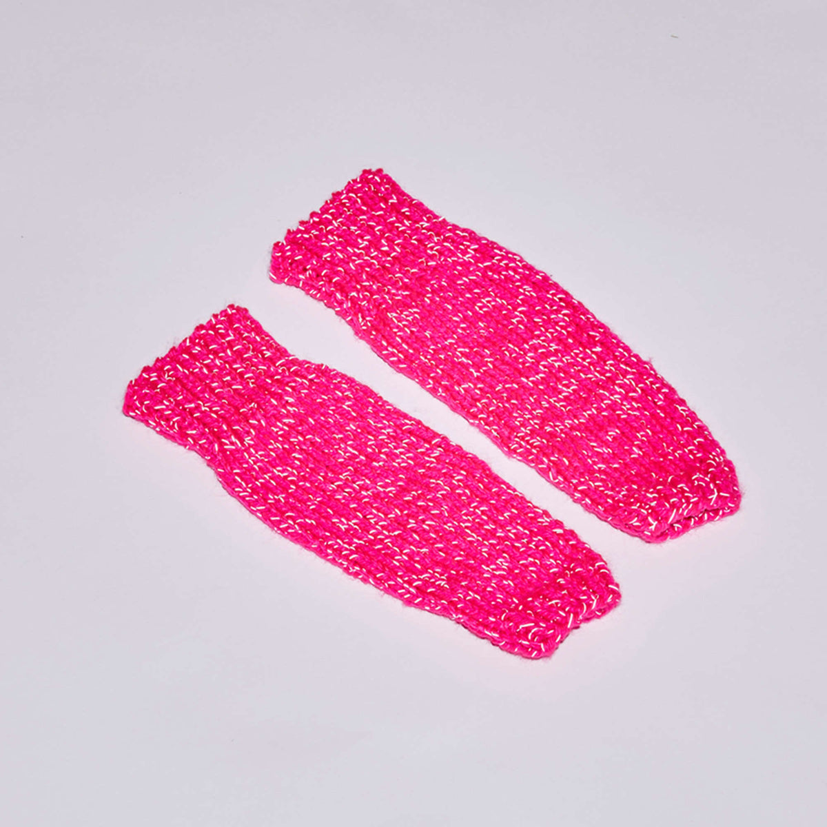 Knit Legwarmers made in Red Heart Reflective Yarn