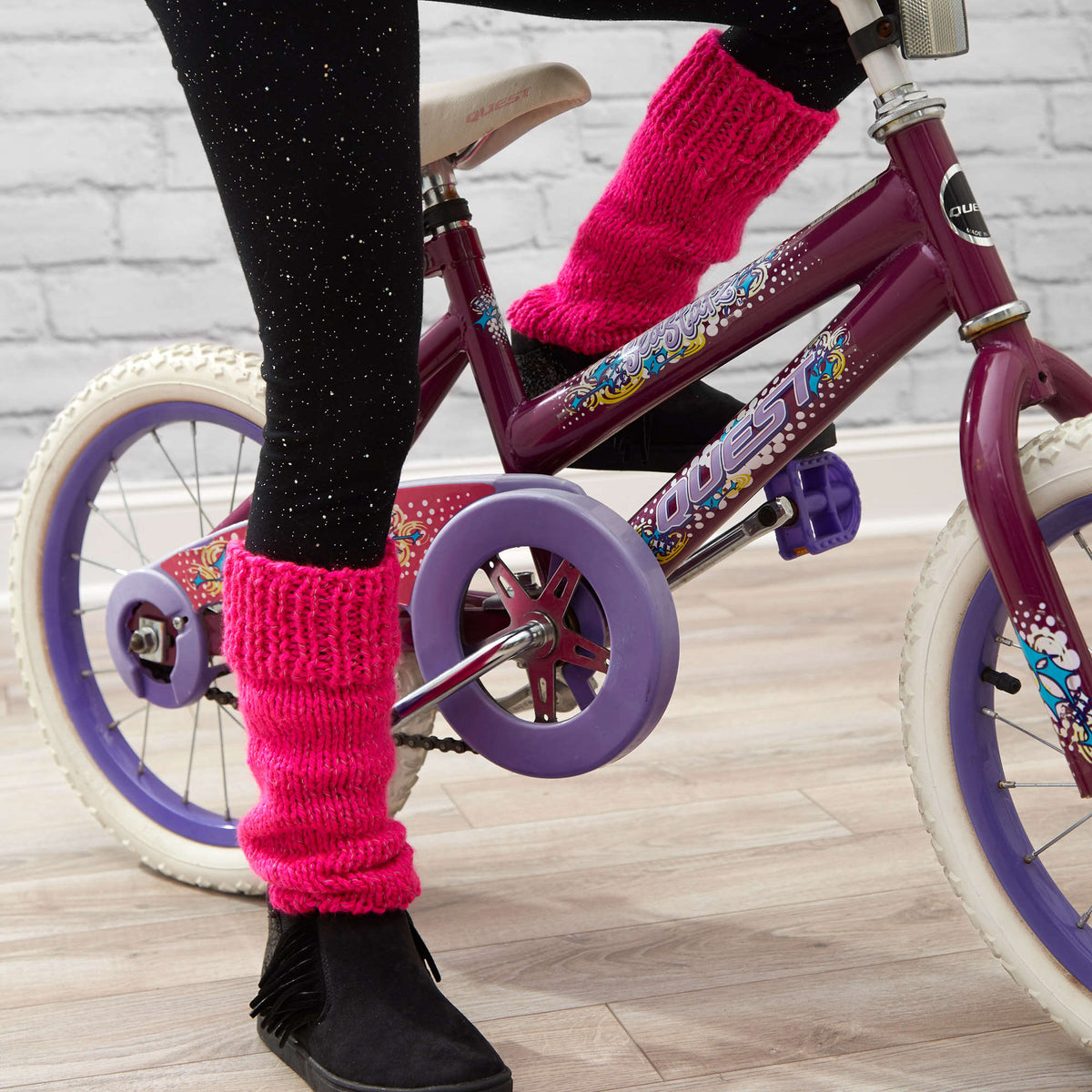 Knit Legwarmers made in Red Heart Reflective Yarn