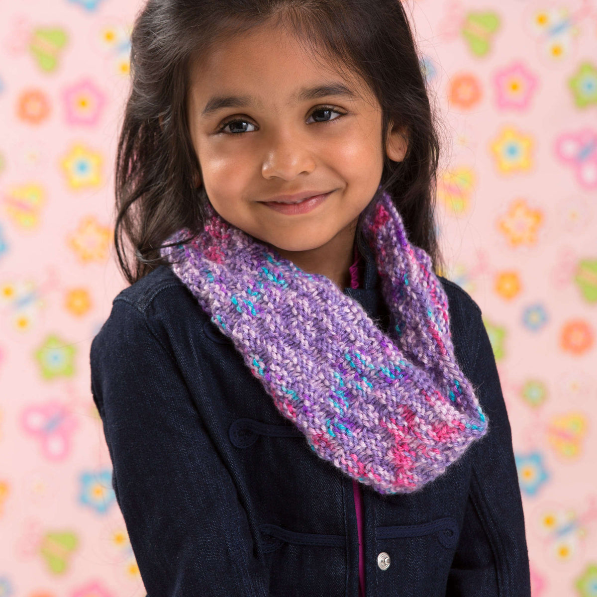 Knit Cowl made in Red Heart Gumdrop Yarn