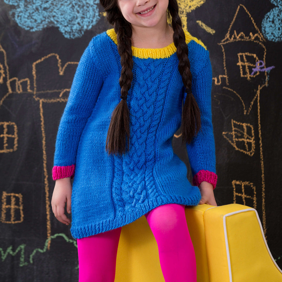 Knit Dress made in Red Heart Super Saver Yarn