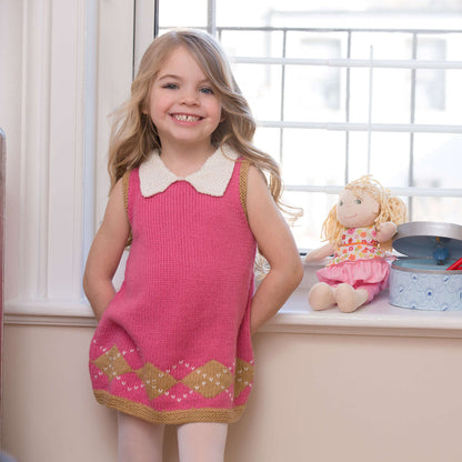 Red Heart Knit Sweet Argyle Dress Knit Dress made in Red Heart Anne Geddes Baby Yarn
