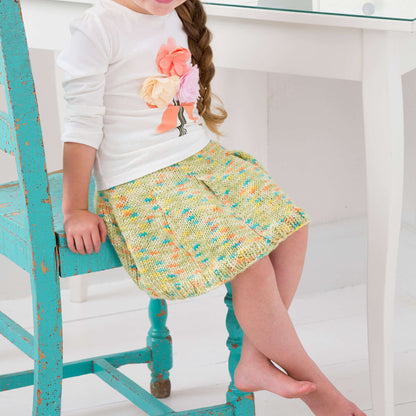 Red Heart Knit Girl's Flirty Skirt Knit Skirt made in Red Heart Gumdrop Yarn