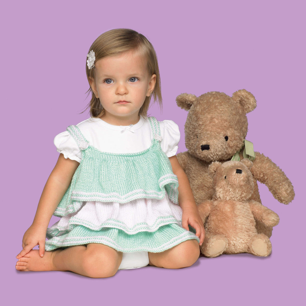 Knit Dress made in Red Heart Soft Baby Yarn