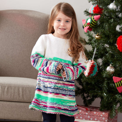 Red Heart Knit Girl's Sweater Dress Knit Dress made in Red Heart Yarn