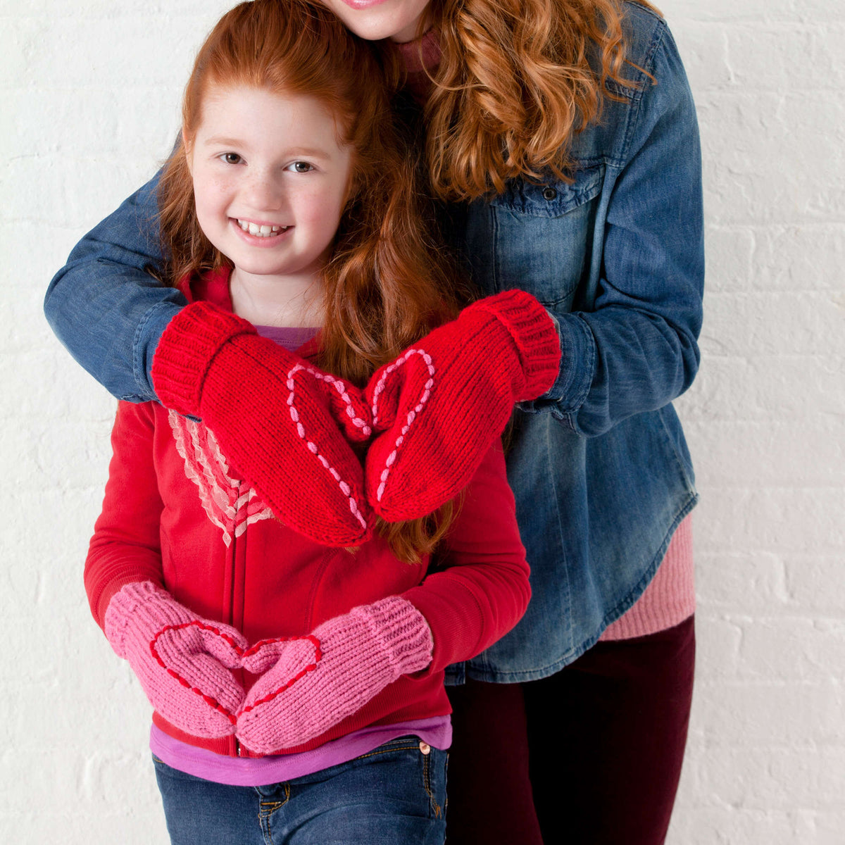 Knit Mitts made in Red Heart With Love Yarn