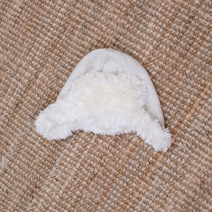 Red Heart Knit Snowy Child Earflap Hat Knit Hat made in Red Heart With Love Yarn