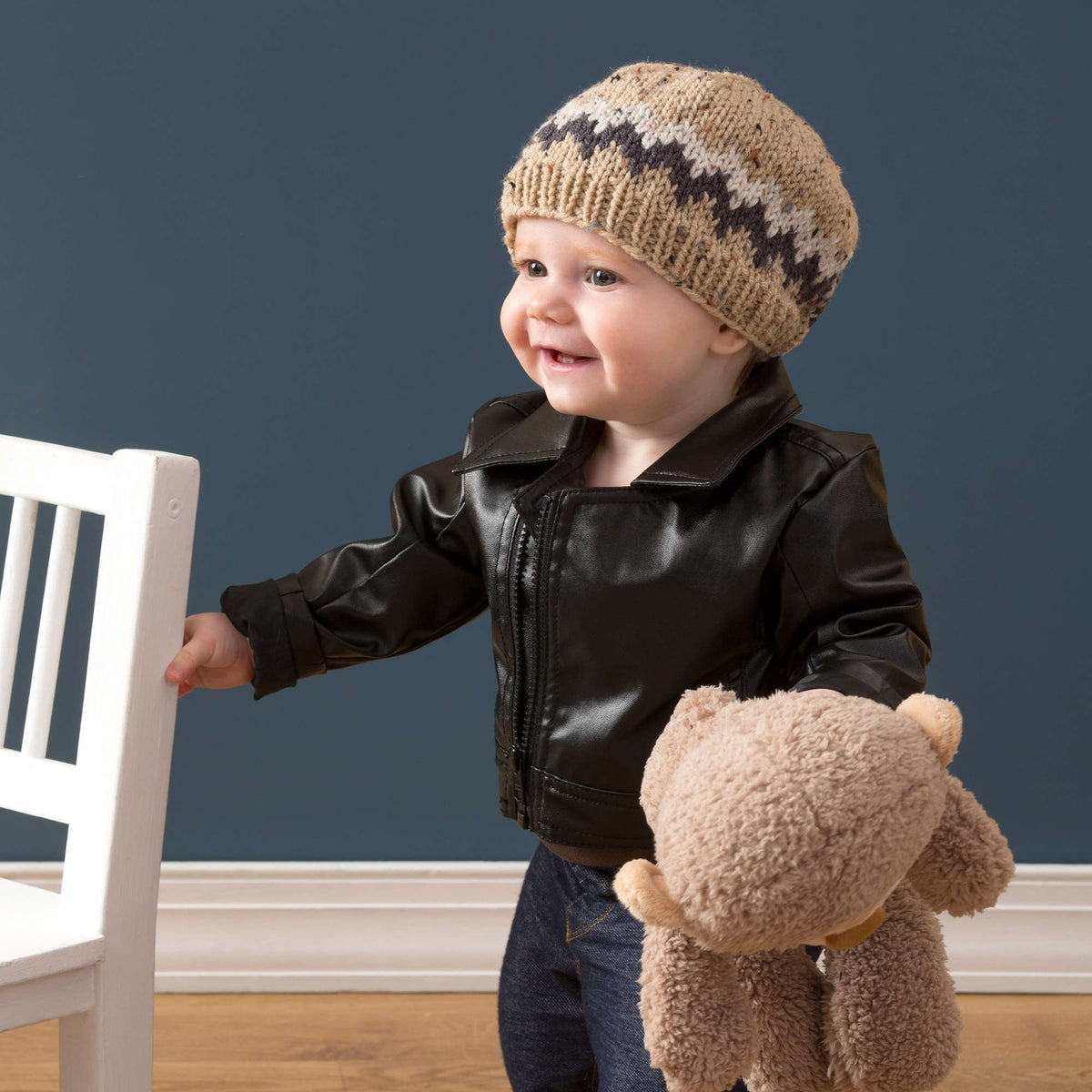 Knit Beanie made in Red Heart Super Saver Yarn