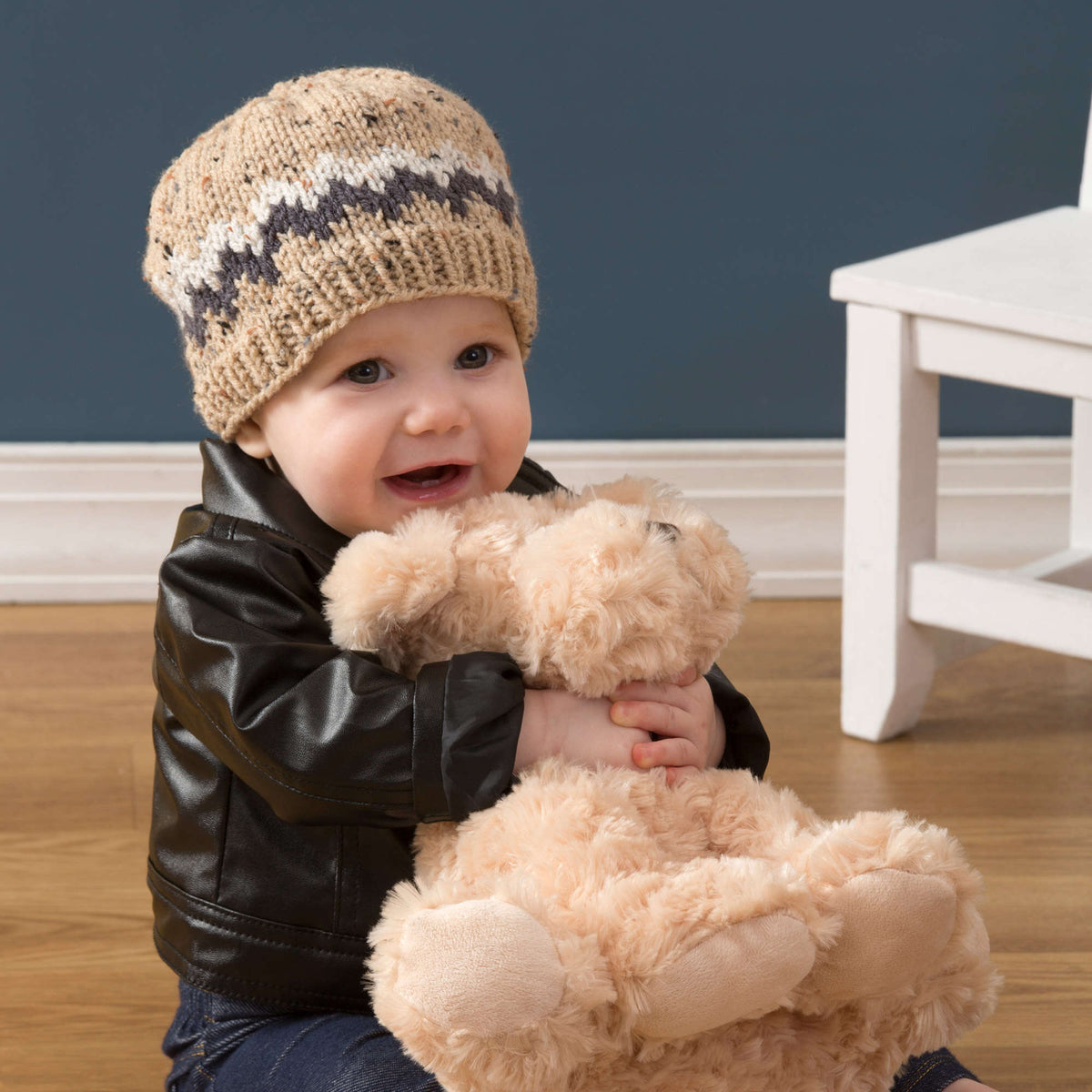 Knit Beanie made in Red Heart Super Saver Yarn