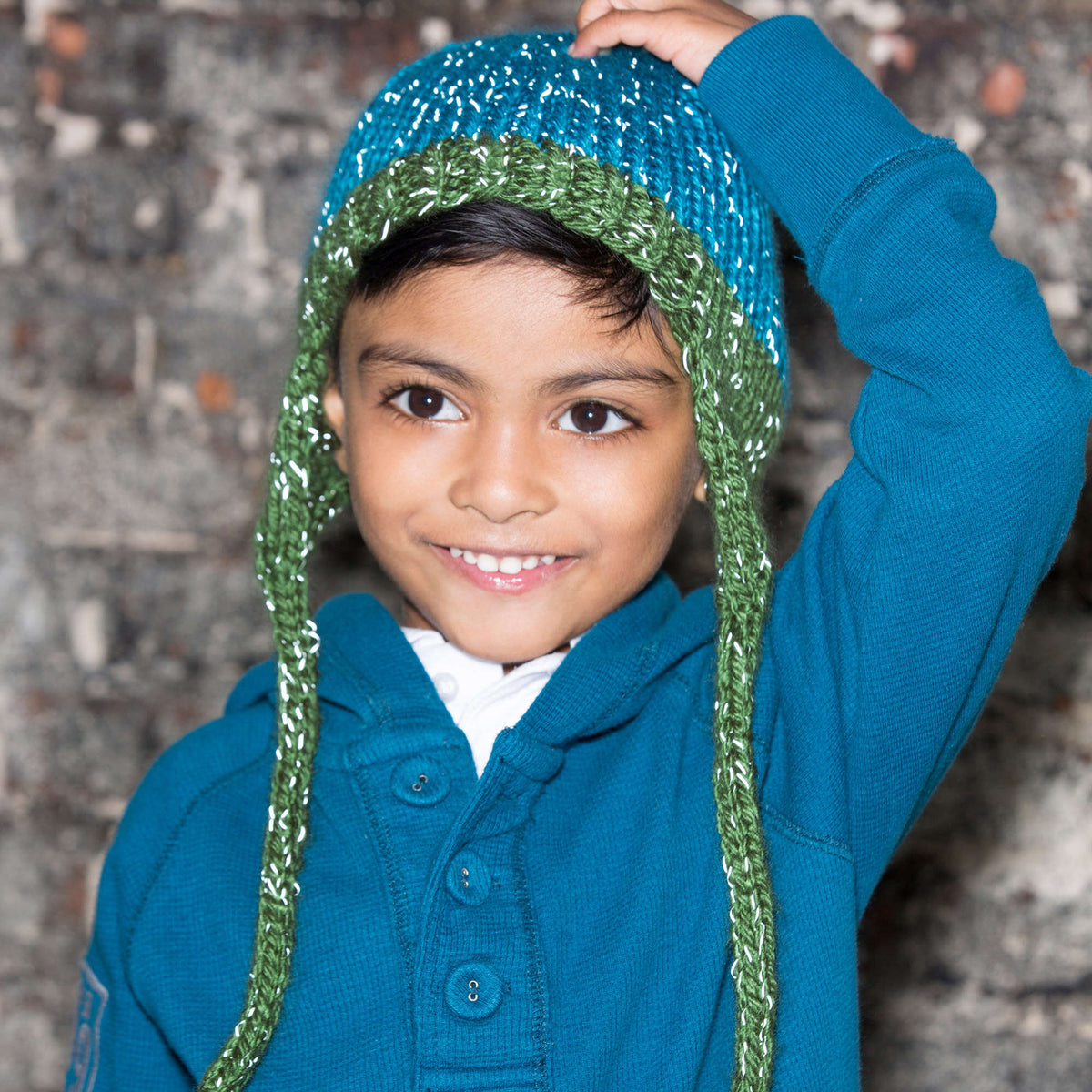 Knit Hat made in Red Heart Reflective Yarn