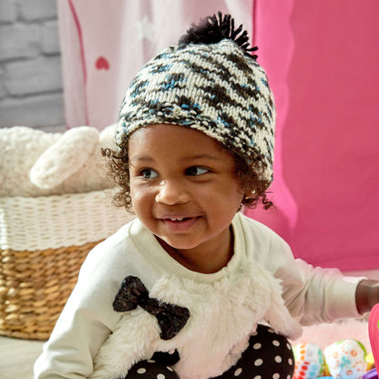 Red Heart Pompom Cutie Hat Knit Hat made in Red Heart Baby Hugs Medium Yarn
