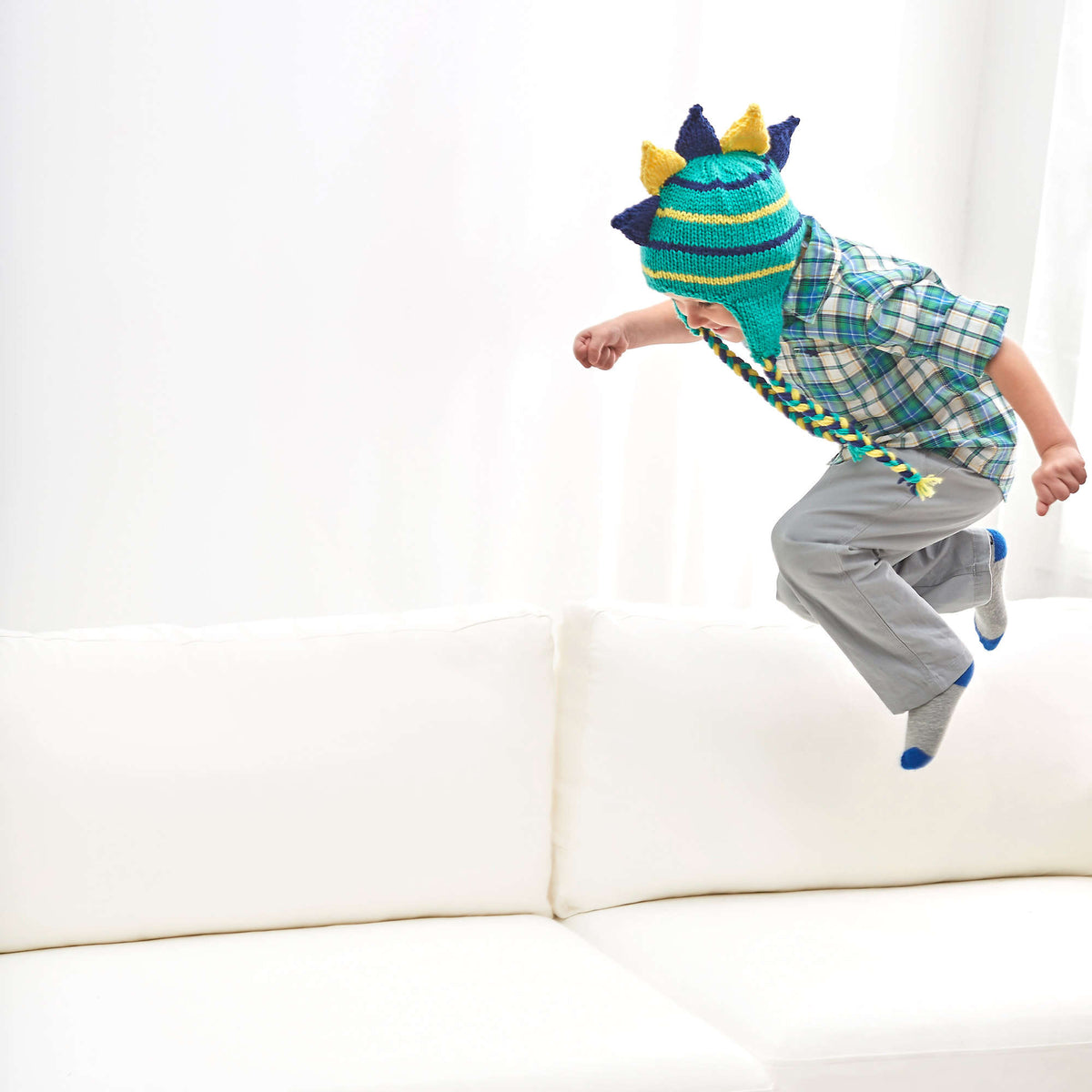 Knit Hat made in Red Heart Baby Hugs Medium Yarn