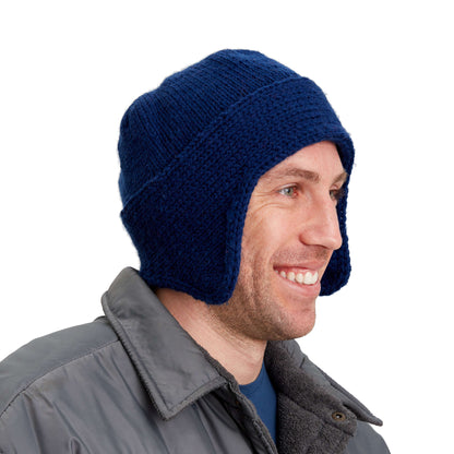 Red Heart Knit Earflap Hat 8/10 yrs