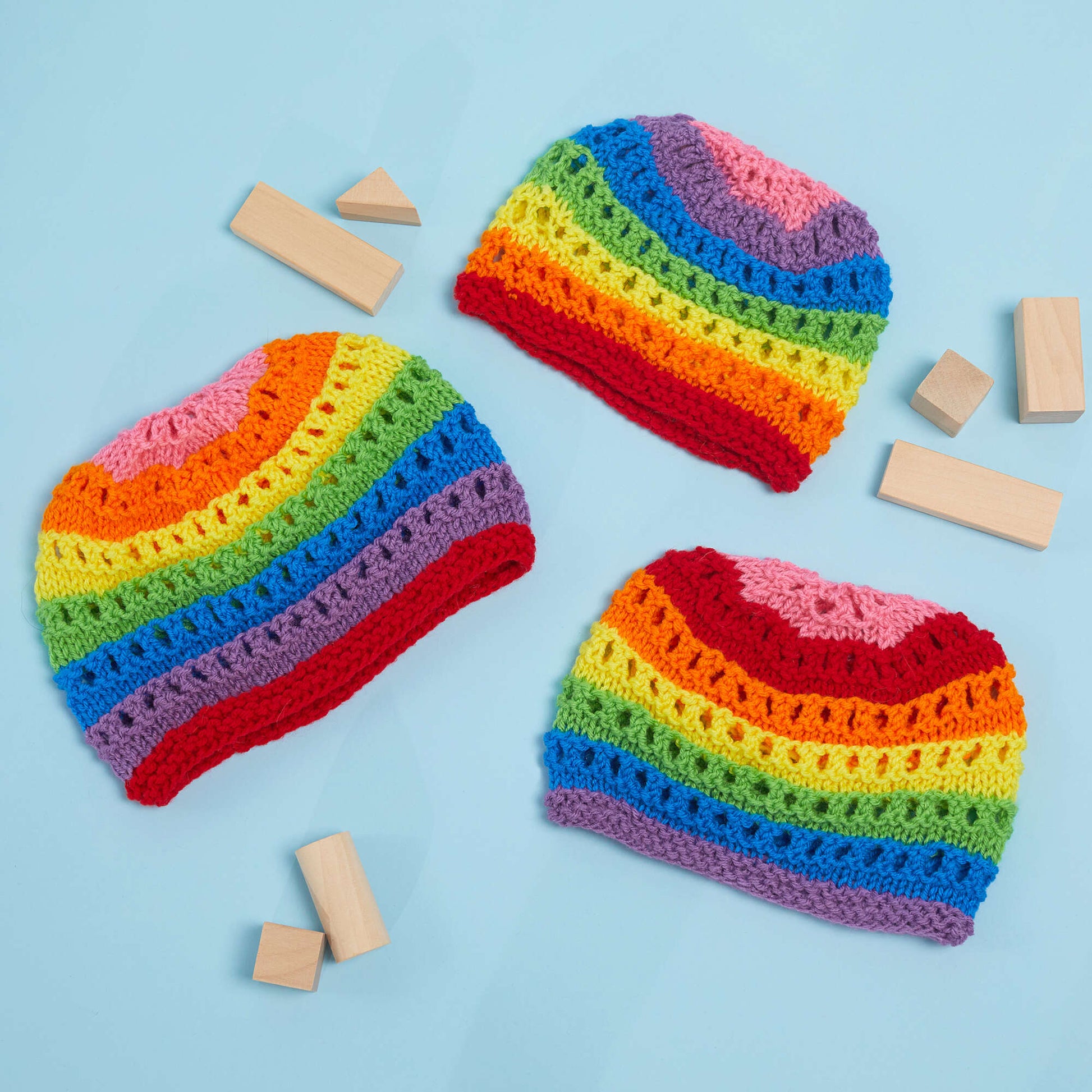 Free Red Heart Color For Everyone Knit Hats Pattern