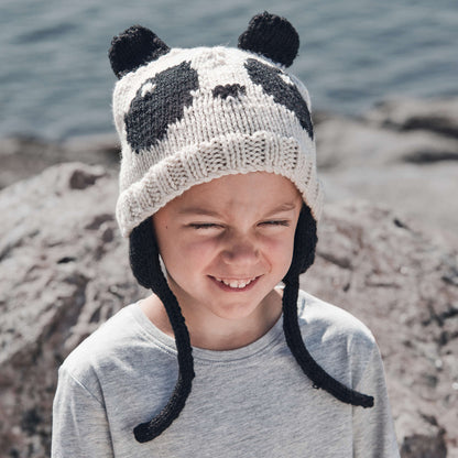 Red Heart Kids Knit Panda Hat Single Size