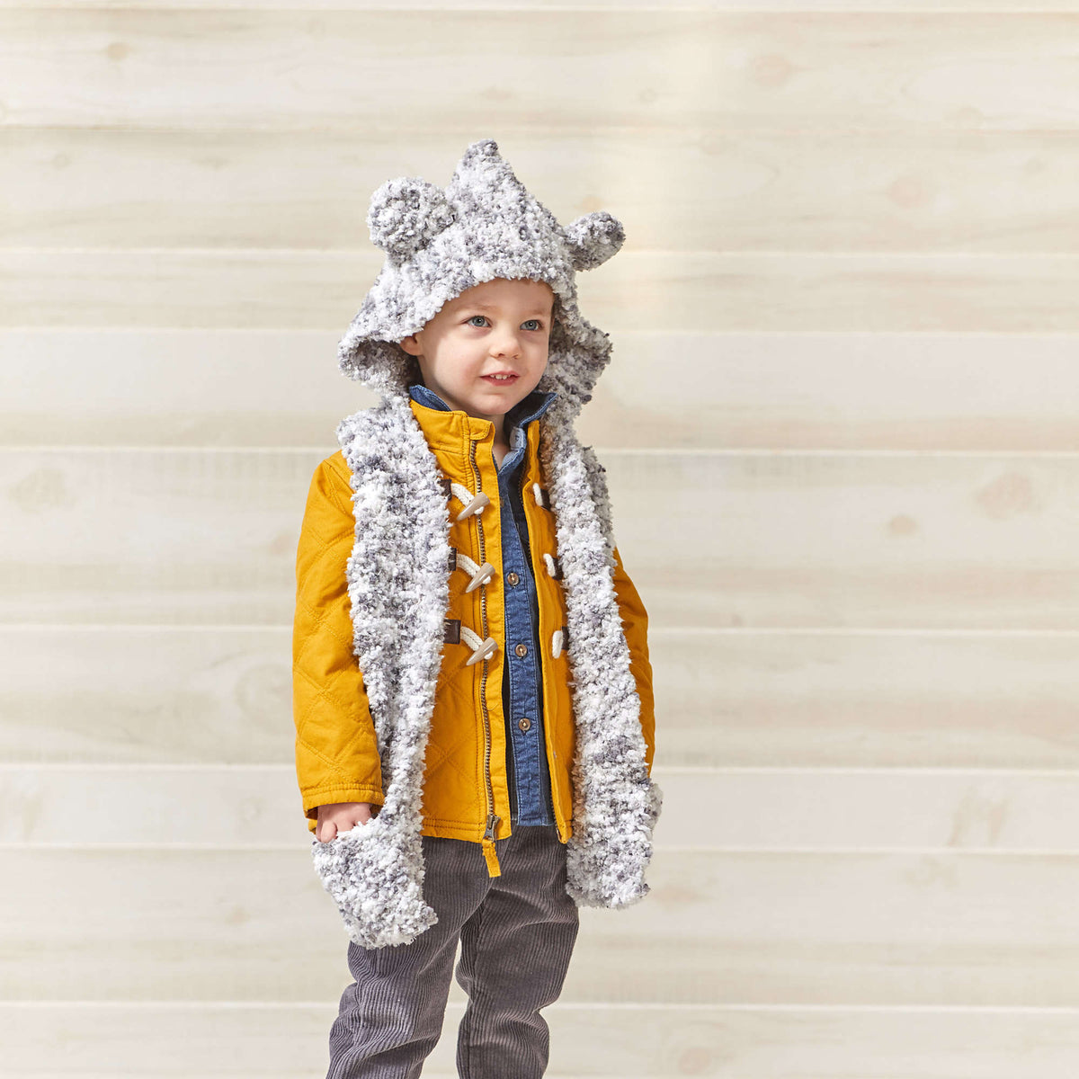 Knit Scarf With Pockets made in Red Heart Bear Hugs Yarn