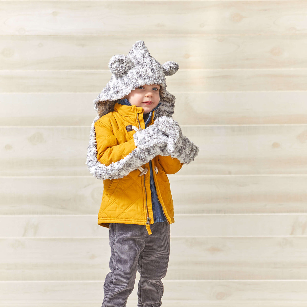 Knit Scarf With Pockets made in Red Heart Bear Hugs Yarn