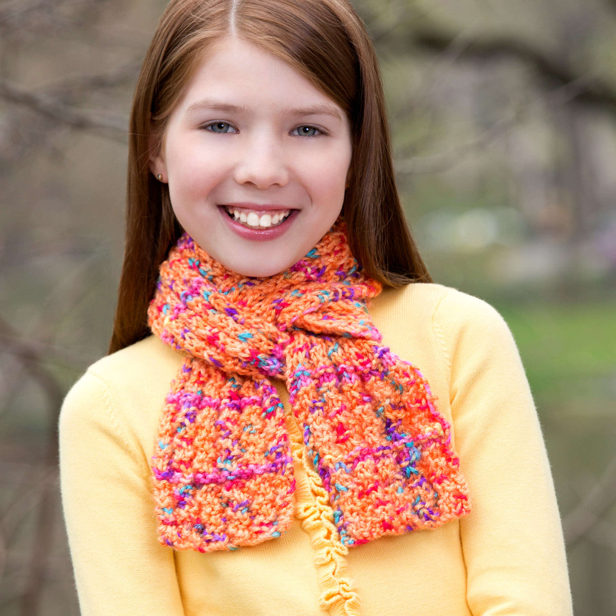 Knit Scarf made in Red Heart Gumdrop Yarn