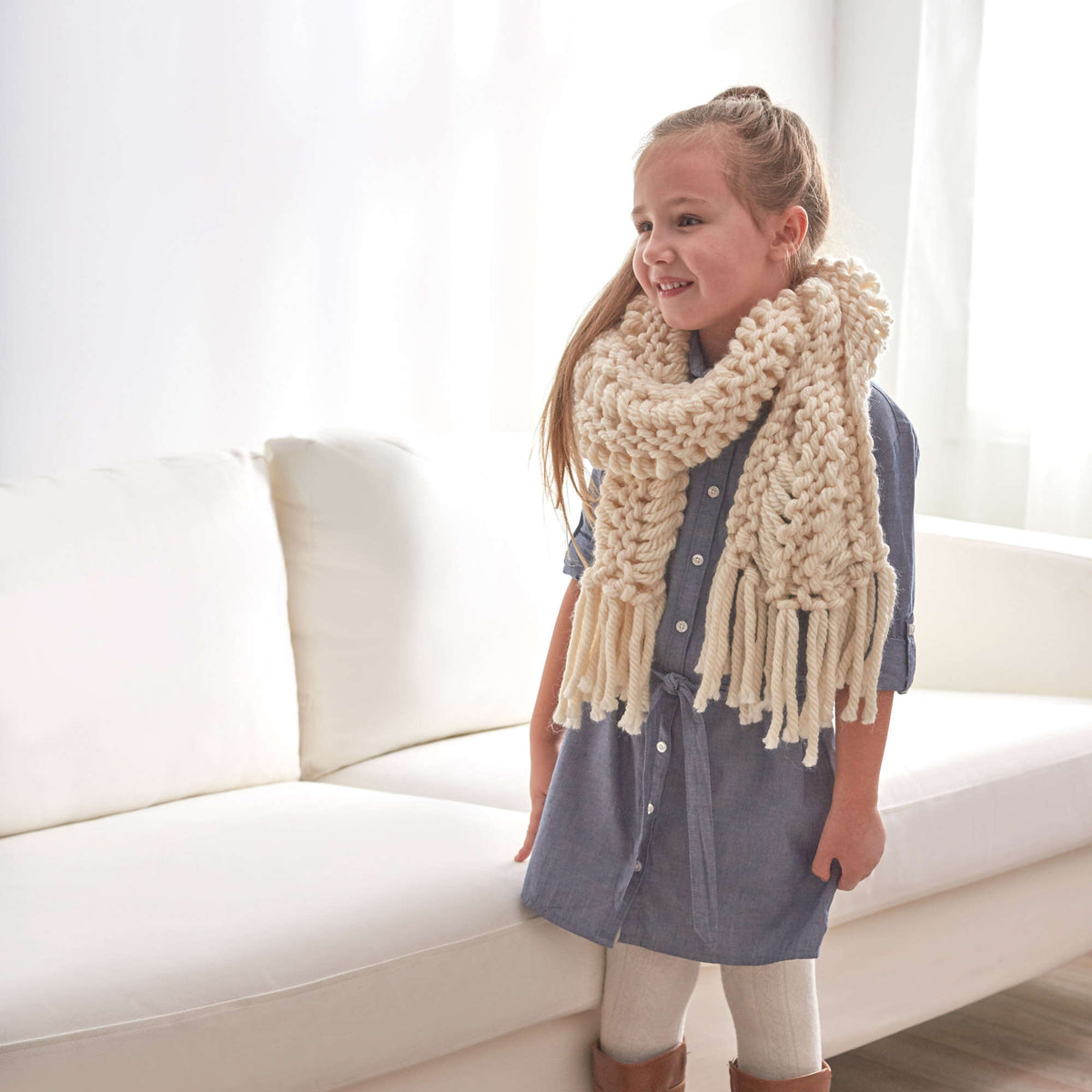 Knit Scarf made in Red Heart Grande Yarn