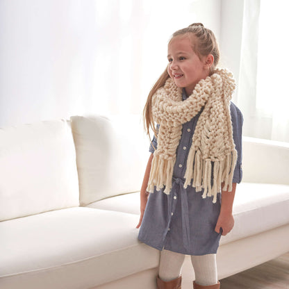 Red Heart Knit Drop Stitch Scarf Knit Scarf made in Red Heart Grande Yarn