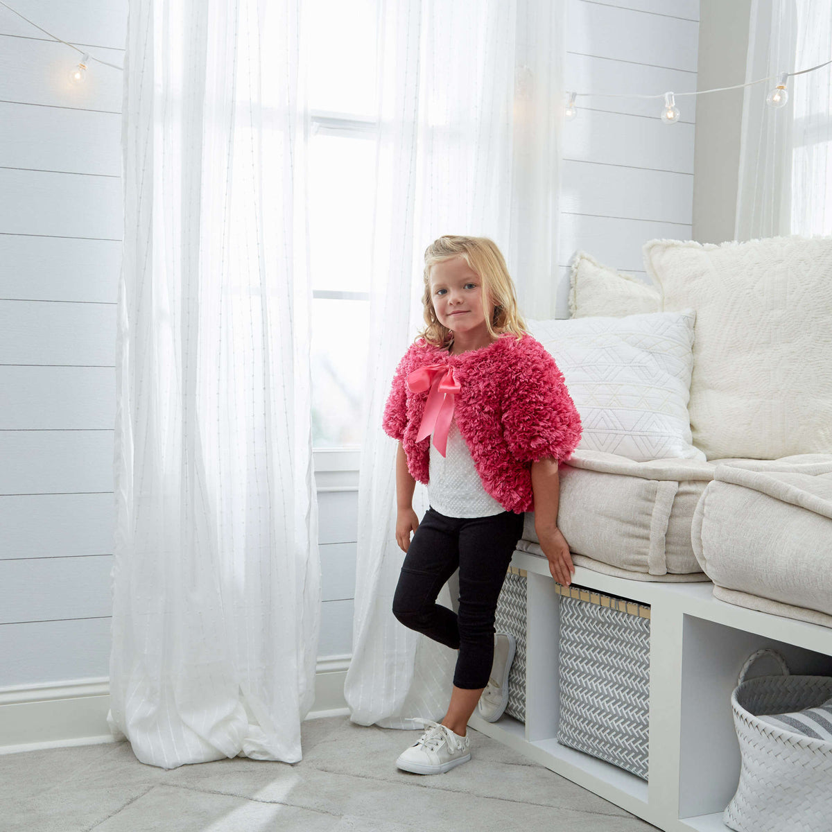 Knit Shrug made in Red Heart Boutique Yarn