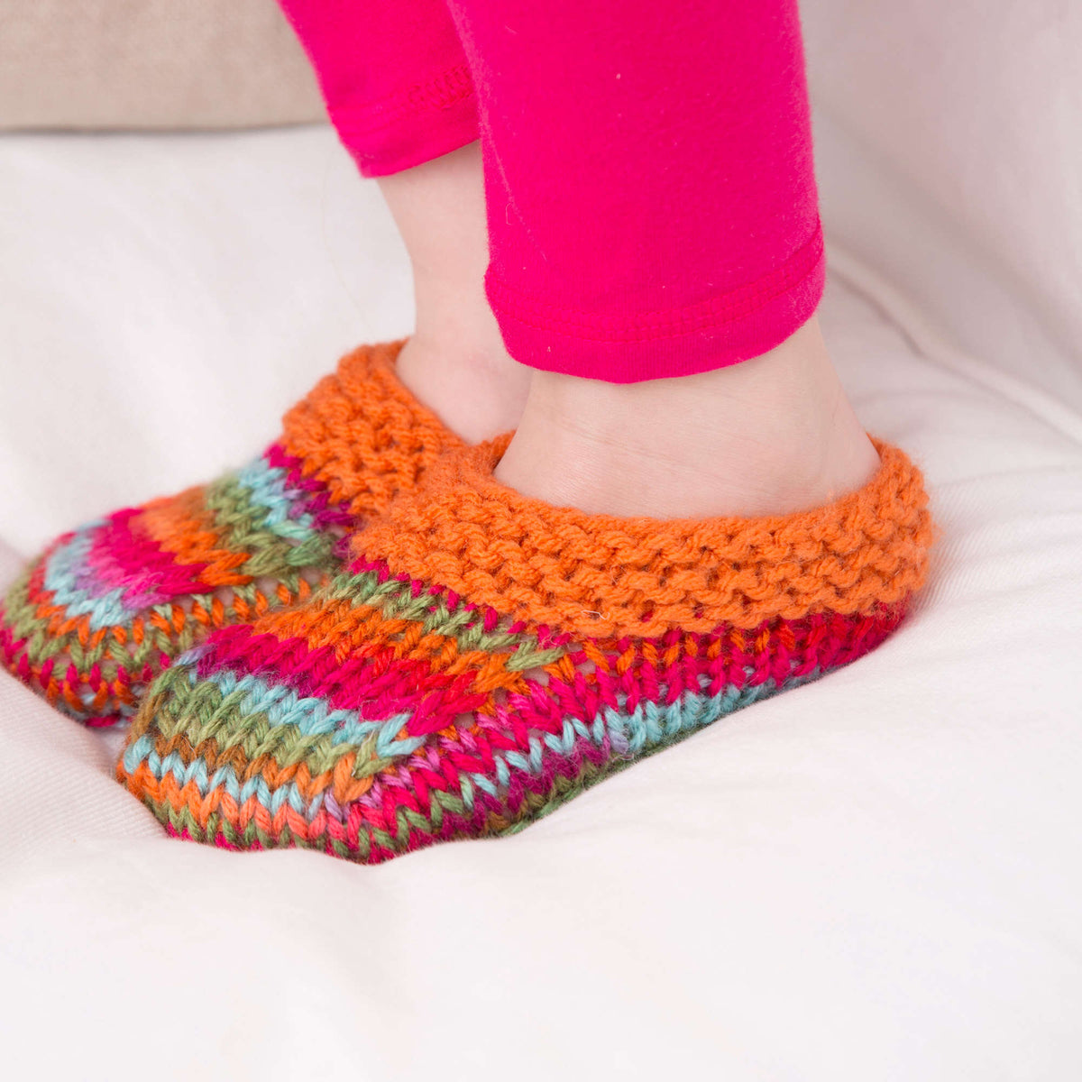 Knit Slippers made in Red Heart With Love Yarn