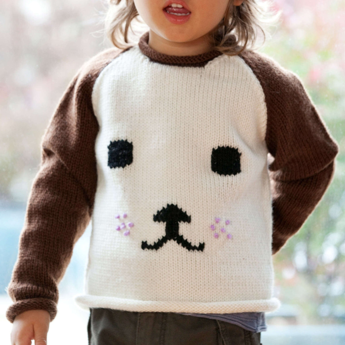 Knit Sweater made in Red Heart Washable Ewe Yarn