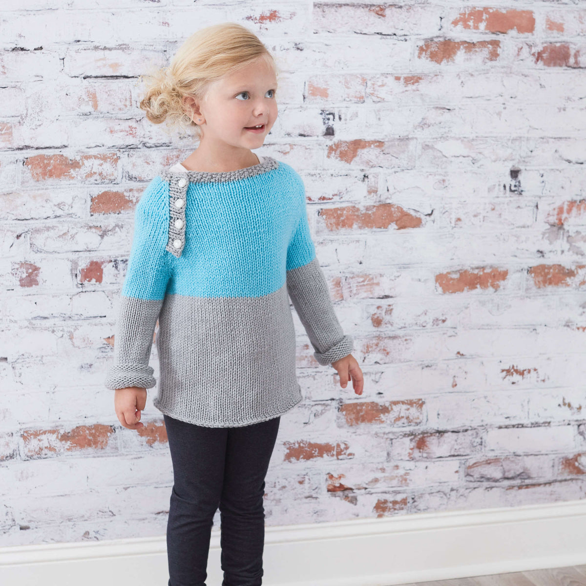 Knit Pullover made in Red Heart Baby Hugs Medium Yarn