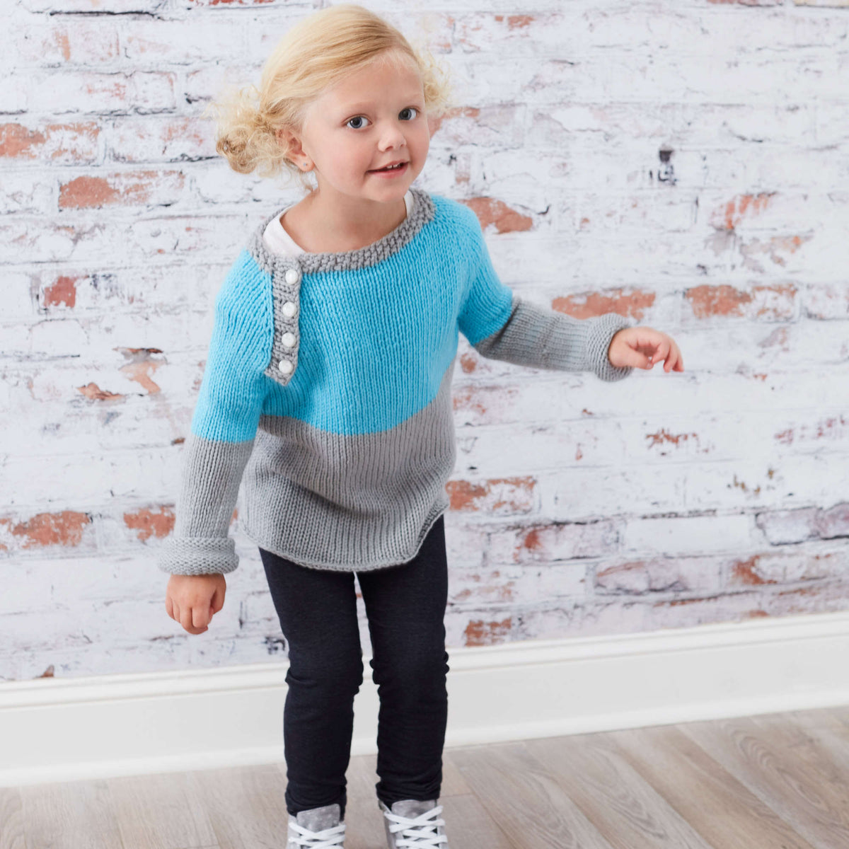 Knit Pullover made in Red Heart Baby Hugs Medium Yarn